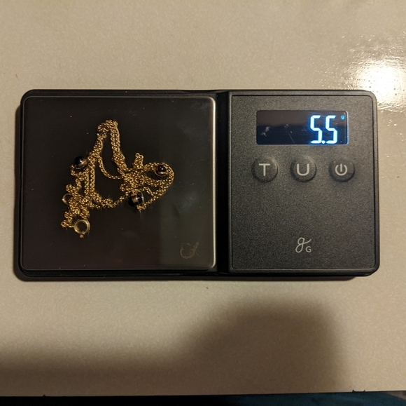 Sold❤️14k Yellow Gold Rhodolite Red Garnet Cabochon Gemstone Station Necklace - Picture 7 of 16